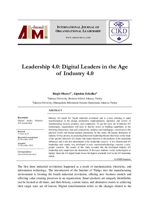 leadership 4.0 digital leaders|Leadership 4.0: Digital Leaders in the Age of Industry .